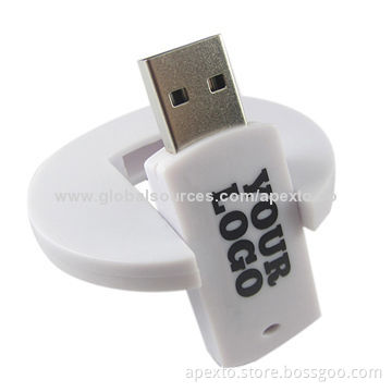 Promotional Circle USB Flash Drive with Plug-and-play Function, Anti-shock and Moisture-resistant
